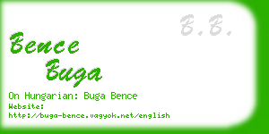 bence buga business card